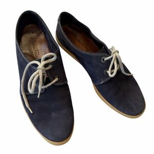 Ferragamo vintage blue suede laced sneakers 8.5